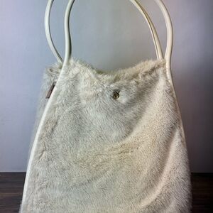 Victoria's Secret Cream Faux Fur Shoulder Bag